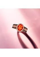 1 ct. t.w. Neon Tangerine Fire Opal®, 1/3 Nude Diamonds™, 3/8 Chocolate Diamonds® Ring 14K Strawberry Gold®