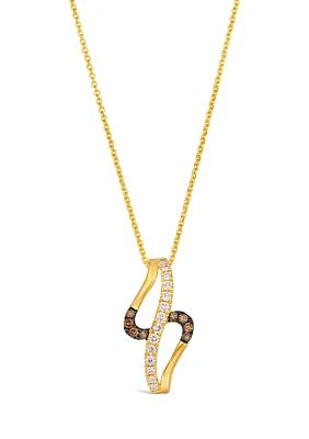  Pendant Necklace featuring 1/6 ct. t.w. Nude Diamonds™, 1/15 ct. t.w. Chocolate Diamonds® set in 14K Honey Gold™