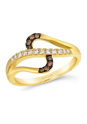 1/10 ct. t.w. Chocolate Diamonds®, 1/6 ct. t.w. Nude Diamonds™ Ring in 14K Honey Gold™