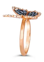 5/8 ct. t.w. Denim Ombré® Sapphire, 1/20 ct. t.w. White Sapphire, 1/5 ct. t.w. Vanilla Diamonds® Ring in 14K Strawberry Gold®