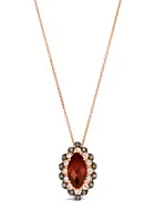 Le Vian® =Pendant Necklace featuring 2.25 ct. t.w. Pomegranate Garnet™, 1/5 ct. t.w. Nude Diamonds™, 1/10 ct. t.w. Chocolate Diamonds® set in 14K Strawberry Gold®