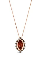 =Pendant Necklace featuring 2.25 ct. t.w. Pomegranate Garnet™, 1/5 ct. t.w. Nude Diamonds™, 1/10 ct. t.w. Chocolate Diamonds® set in 14K Strawberry Gold®