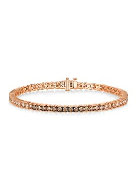 3 ct. t.w. Chocolate Ombré Diamonds® Ombré Bracelet set in 14K Strawberry Gold®