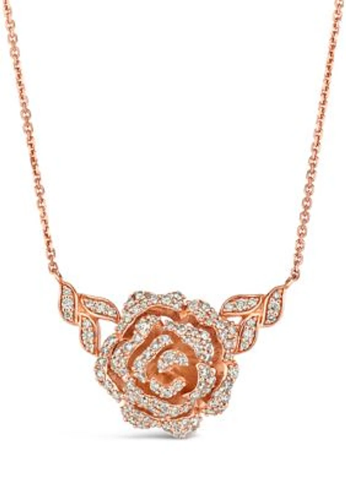 1 ct. t.w. Nude Diamonds™ Adjustable Flower Necklace in 14K Strawberry Gold®