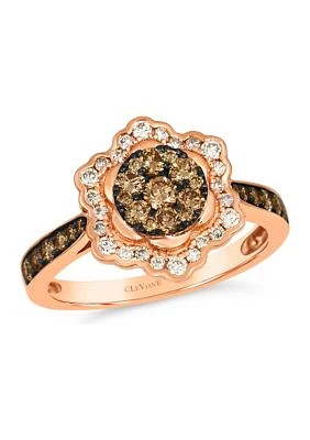 5/8 ct. t.w. Chocolate Diamonds®, 1/4 ct. t.w. Nude Diamonds™ Ring set in 14K Strawberry Gold®