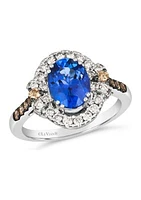 1.75 ct. t.w. Blueberry Tanzanite®, 1/5 ct. t.w. Chocolate Diamonds®, 3/8 ct. t.w. Nude Diamonds™ Ring in 14K Vanilla Gold®