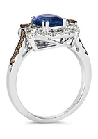 1.75 ct. t.w. Blueberry Tanzanite®, 1/5 ct. t.w. Chocolate Diamonds®, 3/8 ct. t.w. Nude Diamonds™ Ring in 14K Vanilla Gold®