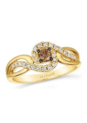 1/5 ct. t.w. Chocolate Diamonds®, 1/4 ct. t.w. Nude Diamonds™ Ring in 14K Honey Gold™