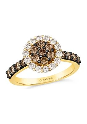 7/8 ct. t.w. Chocolate Diamonds®, 3/8 ct. t.w. Nude Diamonds™ Ring in 14K Honey Gold™