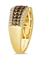 3/4 ct. t.w. Chocolate Diamonds®, 1/4 ct. t.w. Nude Diamonds™ Ring in 14K Honey Gold™