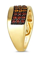 1/4 ct. t.w. Pomegranate Garnet™, 1/4 ct. t.w. Dark Spessartite, 1/5 ct. t.w. Light Spessartite, 1/6 ct. t.w. Light Citrine Multi Band Ring in 14K Honey Gold™