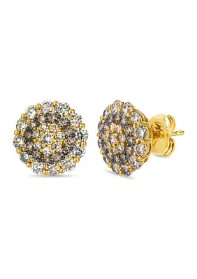 Earrings featuring 1.2 ct. t.w. Nude Diamonds™, 3/8 ct. t.w. Chocolate Diamonds® set in 14K Honey Gold™