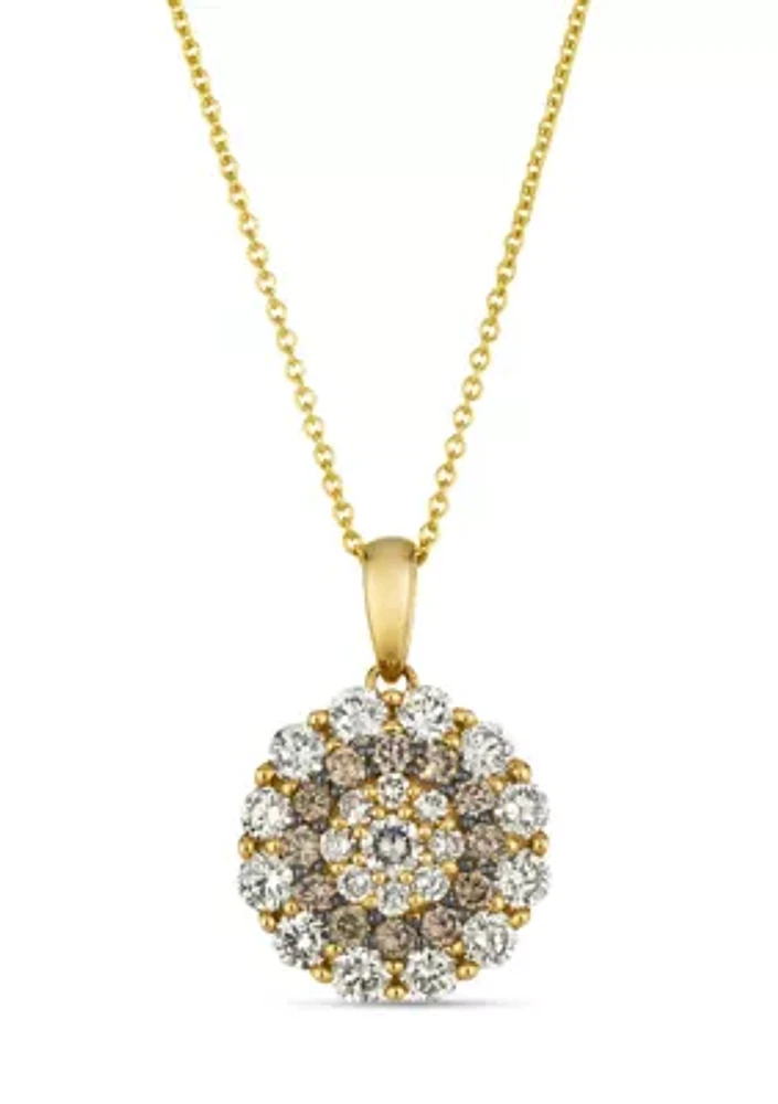  Pendant featuring 1 ct. t.w. Nude Diamonds™, 1/3 ct. t.w. Chocolate Diamonds® set in 14K Honey Gold™