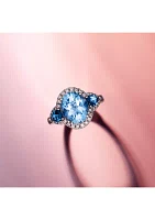 4 ct. t.w. Blue Topaz, 7/8 Deep Sea Topaz™, 3/8 of Chocolate Diamonds® and Nude Diamonds™ Ring 14K Vanilla Gold®