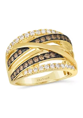 3/4 ct. t.w. Chocolate Diamonds® and Nude Diamonds™ Ring 14K Honey Gold™