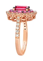 7/8 ct. t.w. Passion Fruit Tourmaline™, 1/2 ct. t.w. Bubble Gum Pink Sapphire™, 3/8 ct. t.w. Nude Diamonds™ Ring in 14K Strawberry Gold®