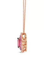 7/8 ct. t.w. Passion Fruit Tourmaline™, 1/2 ct. t.w. Bubble Gum Pink Sapphire™, 1/4 ct. t.w. Nude Diamonds™ Pendant Necklace in 14K Strawberry Gold®