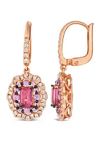 1 ct. t.w. Passion Fruit Tourmaline™, 1/2 ct. t.w. Bubble Gum Pink Sapphire™, 1/2 ct. t.w. Nude Diamonds™ Earrings in 14K Strawberry Gold®