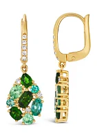  Earrings featuring 1 ct. t.w. Pistachio Diopside®, 1/2 ct. t.w. Forest Green Tsavorite™, 1/2 ct. t.w. Costa Smeralda Emeralds™, 1/6 ct. t.w. Nude Diamonds™ set in 14K Honey Gold™