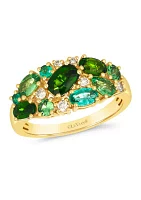 1 ct. t.w. Pistachio Diopside®, 1/2 ct. t.w. Forest Green Tsavorite™, 1/4 ct. t.w. Costa Smeralda Emeralds™, 1/8 ct. t.w. Nude Diamonds™ Ring in 14K Honey Gold™