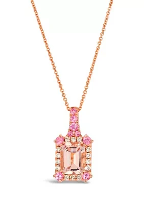 Pendant featuring 1.25 ct. t.w. Peach Morganite™, 1/3 ct. t.w. Bubble Gum Pink Sapphire™, 1/6 ct. t.w. Nude Diamonds™ set in 14K Strawberry Gold®