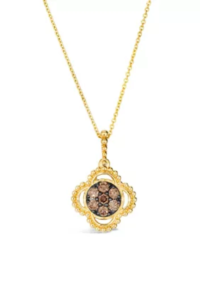 1/3 ct. t.w. Chocolate Diamonds® Chocolatier® Pendant Necklace in 14K Honey Gold™