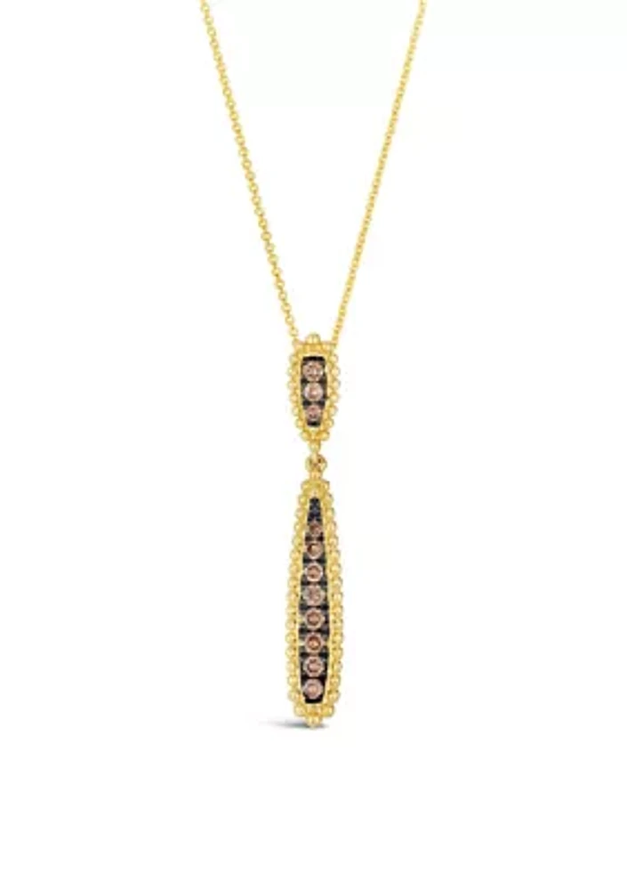 3/8 ct. t.w. Chocolate Diamonds® Chocolatier® Pendant Necklace in 14K Honey Gold™