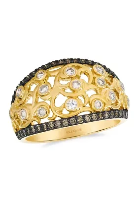 1/3 ct. t.w. Nude Diamonds™ and 1/3 ct. t.w. Chocolate Diamonds® Ring in 14K Honey Gold™