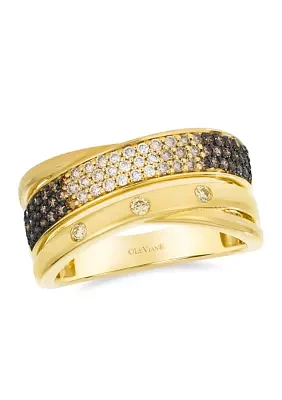 1/2 ct. t.w. Chocolate Diamonds® Ombré Ring in 14K Honey Gold™