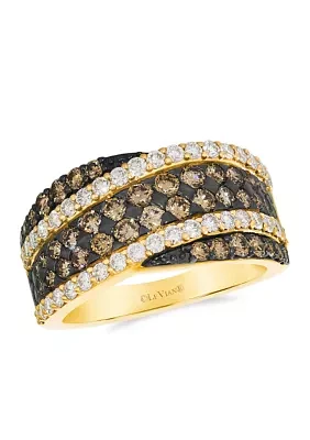 1.25 ct. t.w. Chocolate Diamonds® and 5/8 ct. t.w. Nude Diamonds™ Ring in 14K Honey Gold™