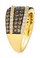 1.25 ct. t.w. Chocolate Diamonds® and 5/8 ct. t.w. Nude Diamonds™ Ring in 14K Honey Gold™