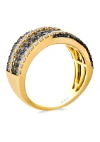 1.25 ct. t.w. Chocolate Diamonds® and 5/8 ct. t.w. Nude Diamonds™ Ring in 14K Honey Gold™
