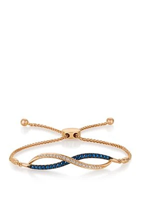 1/6 Diamond Sapphire Bracelet in 14k Rose Gold