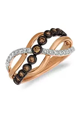 Le Vian® 1/3 ct. t.w. Vanilla Diamond® and Chocolate Diamond® Ring in 14K Strawberry Gold®