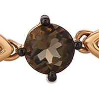 1 ct. t.w. Chocolate Quartz®, 1/20 ct. t.w. Vanilla Diamonds® Bolo Bracelet in 14K Strawberry Gold®