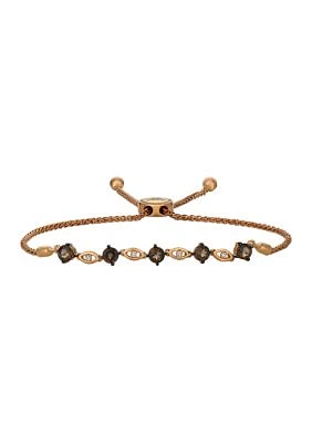 1 ct. t.w. Chocolate Quartz®, 1/20 ct. t.w. Vanilla Diamonds® Bolo Bracelet in 14K Strawberry Gold®