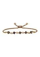 1 ct. t.w. Chocolate Quartz®, 1/20 ct. t.w. Vanilla Diamonds® Bolo Bracelet in 14K Strawberry Gold®