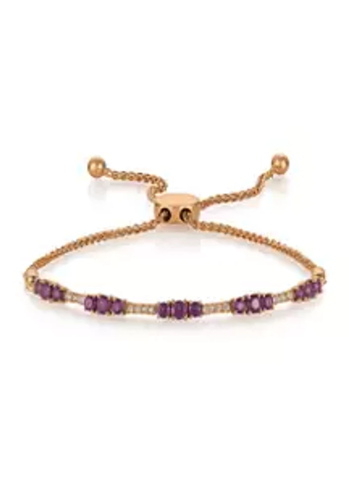 Le Vian® 1/10 ct. t.w. Diamond  and 1 ct. t.w. Amethyst Bracelet in 14K Rose Gold