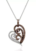 5/8 ct. t.w. Chocolate Diamonds®, 1/8 ct. t.w. Vanilla Diamonds® Heart Pendant Necklace in 14K Vanilla Gold®