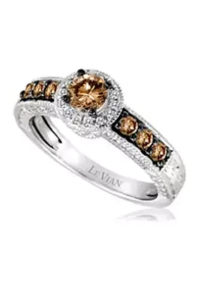 Le Vian® 3/ ct. t.w. Vanilla Diamond® and Chocolate Diamond® Ring in 14K Vanilla Gold