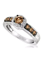 Le Vian® 3/ ct. t.w. Vanilla Diamond® and Chocolate Diamond® Ring in 14K Vanilla Gold
