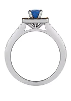 5/8 ct. t.w. Blueberry Sapphire™, 1/6 ct. t.w. Chocolate Diamonds®, 1/10 ct. t.w. Vanilla Diamonds® Ring in 14K Vanilla Gold®