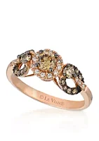 Le Vian® Chocolate Diamonds® and Vanilla Diamonds® Ring in 14K Strawberry Gold