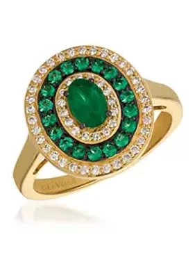 Le Vian® Ring featuring 1/2 ct. t.w. Costa Smeralda Emeralds™, 1/4 ct. t.w. Vanilla Diamonds® set in 14K Honey Gold™
