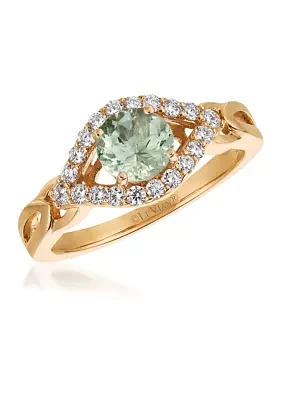 1/2 ct. t.w. Mint Julep Quartz™, 1/3 ct. t.w. Vanilla Diamonds® Ring in 14K Strawberry Gold®