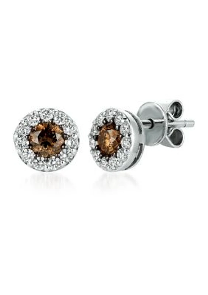 5/8 ct. t.w. Chocolate Diamonds®, 3/8 ct. t.w. Vanilla Diamonds® Chocolatier® Earrings set in 14K Vanilla Gold®