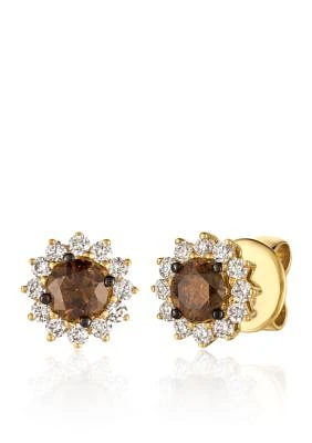 Chocolate Diamonds® and Vanilla Diamonds® Earrings in 14K Honey Gold™