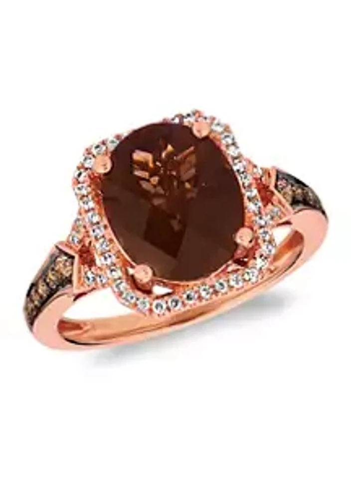 Le Vian® / ct. t.w. Diamond and Smoky Quartz Ring in 14K Rose Gold