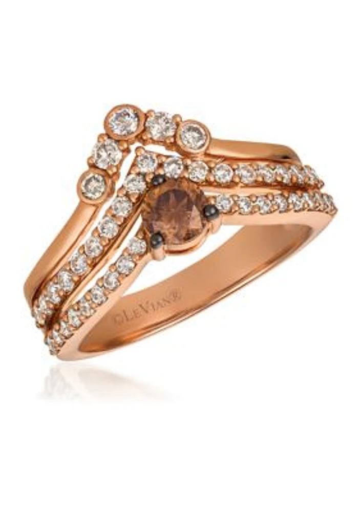 1/3 ct. t.w. Chocolate Diamonds®, 5/8 ct. t.w. Nude Diamonds™ Ring in 14K Strawberry Gold®