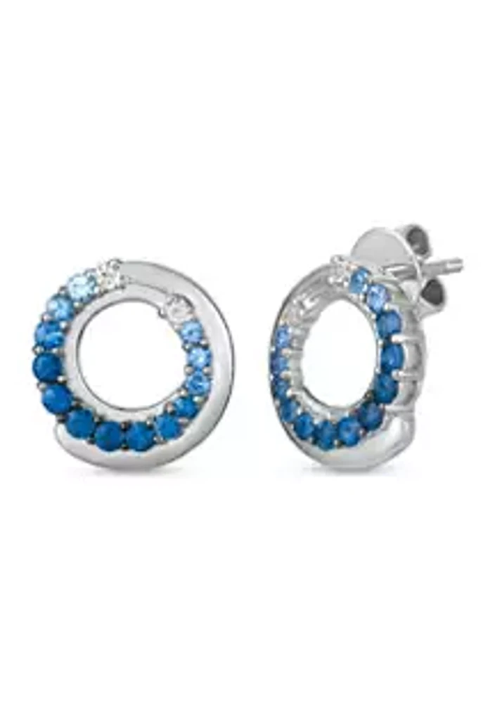 Le Vian® 1.04 ct. t.w. Sapphire Earrings in 14K White Gold